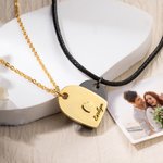 Personligt kärlekshjärtat parhalsband med text Alla hjärtans dag-present för par 2 st