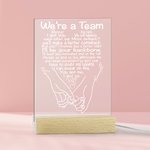 Veilleuse LED arc-en-ciel personnalisée Pinky Promise Love Vows avec socle en bois Décoration d'intérieur Cadeau de Saint-Valentin pour couple