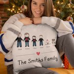 Personalised Family Pyjama Party Theme Pillow Cover Snowflakes Home Decoration Christmas New Year Holiday Gift for Family