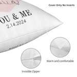 Personalised You & Me Holding Hands Line Art Cushion Throw Pillow Cover Valentine's Day Anniversary Gift for Couple
