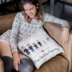 Personalised Family Pyjama Party Theme Pillow Cover Snowflakes Home Decoration Christmas New Year Holiday Gift for Family