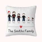 Personalised Family Pyjama Party Theme Pillow Cover Snowflakes Home Decoration Christmas New Year Holiday Gift for Family