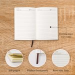 Personalised A5 Rainbow Glitter Bunting Leather Teacher Journal Notebook with Name Thank You Gift for Teacher