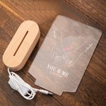 Personalised You & Me Couple Holding Hands Acrylic Plaque with LED Wooden Base Valentine's Day Gift Home Decor for Him Her