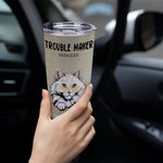Gepersonaliseerde Leuke Hond Kat Trouble Maker 20oz Tumbler voor Huisdierliefhebber