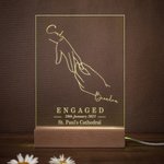 Intercambio de Anillos Personalizado LED Luz de Noche con Base de Madera Decoración Romántica para el Hogar Día de San Valentín Regalo de Compromiso para Pareja