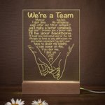 Veilleuse LED arc-en-ciel personnalisée Pinky Promise Love Vows avec socle en bois Décoration d'intérieur Cadeau de Saint-Valentin pour couple