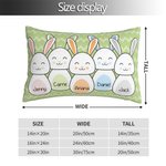 Personalized Easter Bunny Family Throw Pillow Cover with 1-8 Names Easter Gift for Family