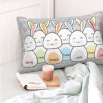 Personalized Easter Bunny Family Throw Pillow Cover with 1-8 Names Easter Gift for Family