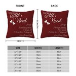 Personalized You're All I Need Throw Pillow Cover with Name and Text Romantic Home Decoration Valentine's Day Gift for Couple