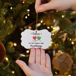Personalized Ceramic Christmas Heartstrings Ornament Christmas Tree Decor Gift for Family Friends Sisters