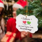 Personalized Ceramic Christmas Heartstrings Ornament Christmas Tree Decor Gift for Family Friends Sisters