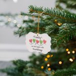 Personalized Ceramic Christmas Heartstrings Ornament Christmas Tree Decor Gift for Family Friends Sisters