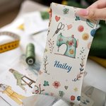 Tema di cucito personalizzato Squeeze Top Travel Glasses Case Accessories Storage Bag Regalo di compleanno per la festa della mamma per la mamma amant