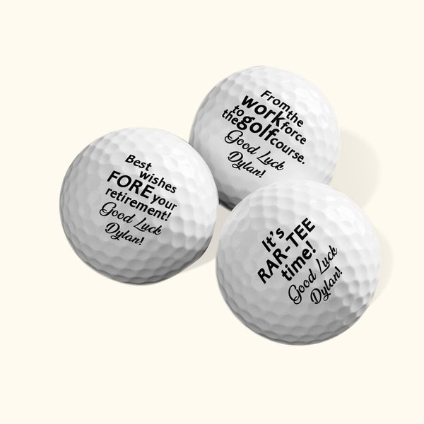 Balles de Golf Personnalisées avec Texte Lot de 3 Accessoires de Sport Cadeau Fête des Pères pour Homme Amateur de Golf