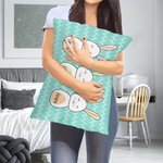 Personalized Easter Bunny Family Throw Pillow Cover with 1-8 Names Easter Gift for Family
