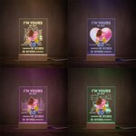 Luce notturna a LED personalizzata con base in legno per San Valentino, regalo di coppia per gli innamorati.