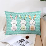 Personalized Easter Bunny Family Throw Pillow Cover with 1-8 Names Easter Gift for Family