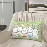 Personalized Easter Bunny Family Throw Pillow Cover with 1-8 Names Easter Gift for Family
