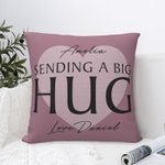 Gepersonaliseerde Sending A Big Hug Kussenhoes met Naam en Tekst Valentijnsdag Cadeau voor Paar