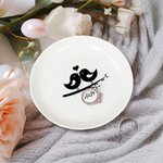 Piatto portagioie personalizzato in ceramica Lovebirds con iniziali Regalo di nozze di San Valentino per lei