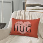 Gepersonaliseerde Sending A Big Hug Kussenhoes met Naam en Tekst Valentijnsdag Cadeau voor Paar
