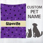 Manta suave para mascotas con nombre, personalizada y multicolor para los amantes de las mascotas.