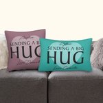 Gepersonaliseerde Sending A Big Hug Kussenhoes met Naam en Tekst Valentijnsdag Cadeau voor Paar