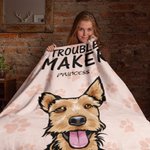 Personalised Trouble Maker Blanket with 1-6 Pets Home Decoration Gift for Pet Lover Owner