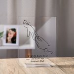 Personalised Wearing Ring Line Art Acrylic Plaque Home Decoration Valentine's Day Engagement Gift for Couple