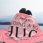 Gepersonaliseerde Sending A Big Hug Fleece Deken met Naam en Tekst Valentijnsdag Cadeau voor Paar