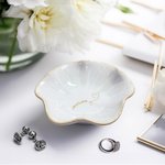 Personalised Ceramic Ring Plate Jewellery Dish with Gold Rim And Names Valentine's Engagement Wedding Gift for Couple