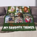 Gepersonaliseerde 9 foto's Collage My Favorite Things Fleece Deken met Namen Moederdag Verjaardagscadeau voor familie Vriendin