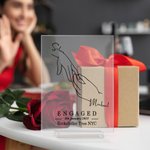 Personalised Wearing Ring Line Art Acrylic Plaque Home Decoration Valentine's Day Engagement Gift for Couple