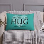 Gepersonaliseerde Sending A Big Hug Kussenhoes met Naam en Tekst Valentijnsdag Cadeau voor Paar