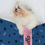 Manta suave para mascotas con nombre, personalizada y multicolor para los amantes de las mascotas.