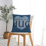 Gepersonaliseerde Sending A Big Hug Kussenhoes met Naam en Tekst Valentijnsdag Cadeau voor Paar