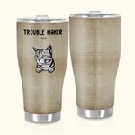 Vaso Curvo Personalizado Trouble Maker 30oz Lindo Gato Perro Taza de Café Aislada Regalo para Amante de Mascotas