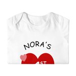 Personalizado 1er Día de San Valentín Algodón Manga Corta Larga Body con Nombre San Valentín Regalo para Bebé Bebé