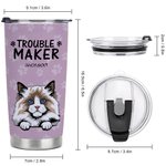 Personalizzato Trouble Maker Paw Print 20oz Food Grade Tumbler Birthday Gift for Dog Cat Pet Lovers (Regalo di compleanno per gli amanti dei cani e de