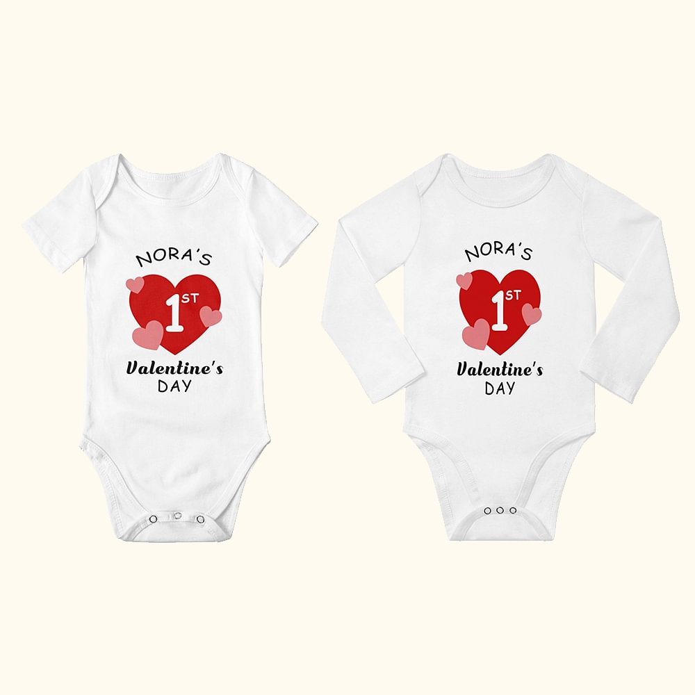 Body de bébé en coton à manches courtes avec nom Cadeau de la Saint-Valentin pour bébé, bébé et enfant