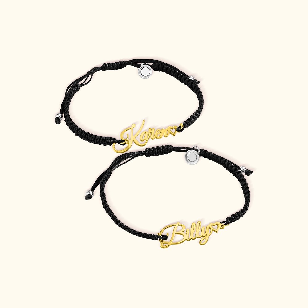 Tresse de couple magnétique personnalisée avec noms Lot de 2 Tresse de couple magnétique avec noms Lot de 2 Tresse de couple magnétique avec noms Lot