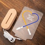 Gepersonaliseerd Lightsaber Hart LED Nachtlampje met Houten Basis Home Decoratie Verjaardag Valentijnsdag Cadeau voor Paar Geliefde