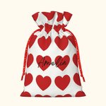 Personalizzato cuori stampa coulisse sacchetto trattare con nome Happy Valentine's Day Wedding Party Favors regalo per la coppia