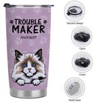 Personalizzato Trouble Maker Paw Print 20oz Food Grade Tumbler Birthday Gift for Dog Cat Pet Lovers (Regalo di compleanno per gli amanti dei cani e de