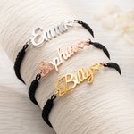 Henkilökohtainen Magnetic Matching Pariskunta Braid rannekkeet nimet Set of 2 Ystävänpäivä vuosipäivä lahja pariskunnalle