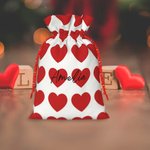 Personalizzato cuori stampa coulisse sacchetto trattare con nome Happy Valentine's Day Wedding Party Favors regalo per la coppia