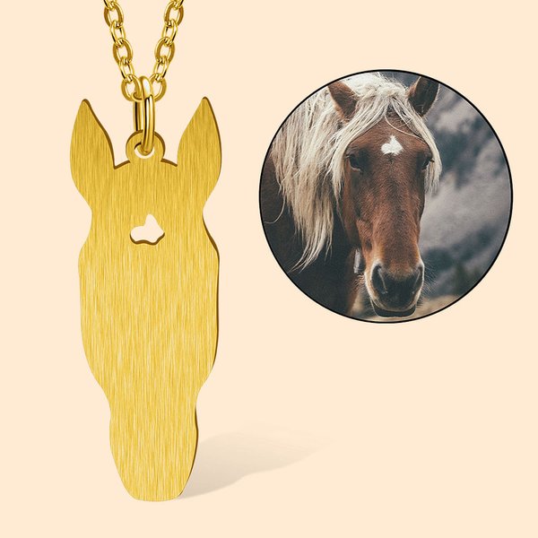 Personalisierte Pferdekopf Silhouette Halskette Geburtstag Erinnerung Geschenk für Pferdeliebhaber
