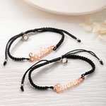 Henkilökohtainen Magnetic Matching Pariskunta Braid rannekkeet nimet Set of 2 Ystävänpäivä vuosipäivä lahja pariskunnalle