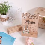 Wood Name Earrings Holder Organizer